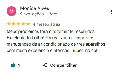 Avaliação cliente 1